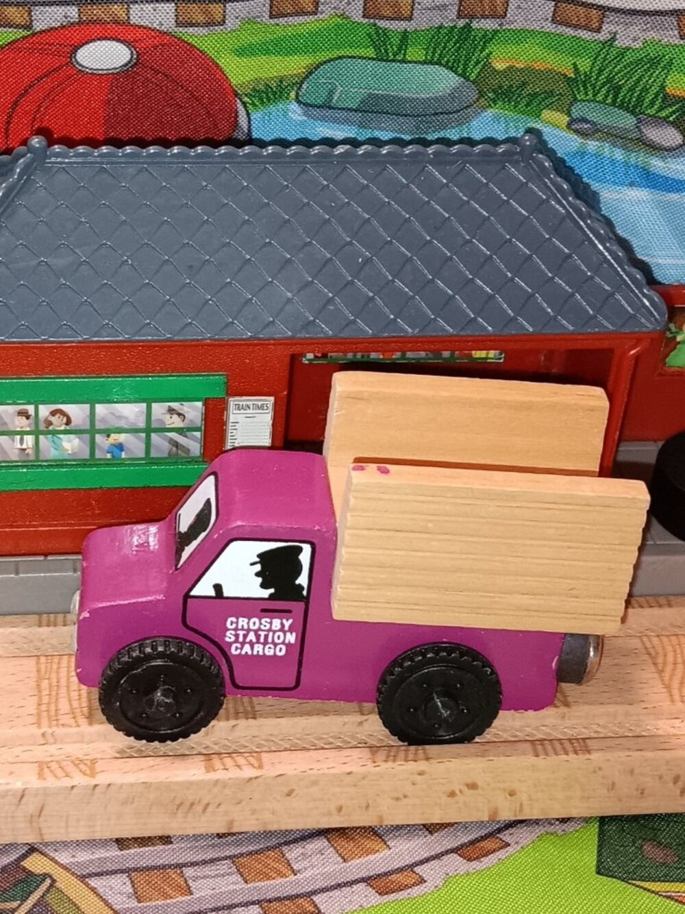 Brio Wooden Railway Train Track Crosby Station Cargo Truck